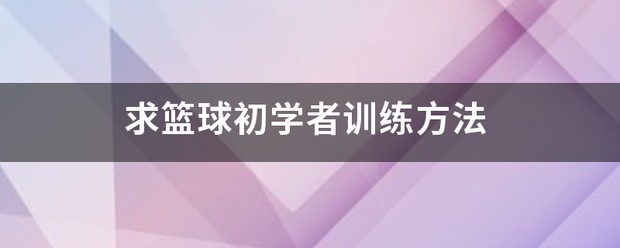 篮球初学者的基本训练